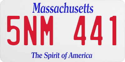 MA license plate 5NM441