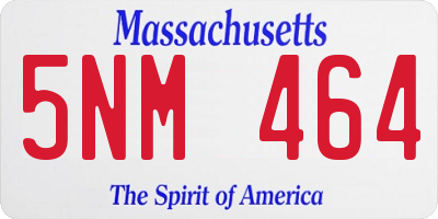 MA license plate 5NM464