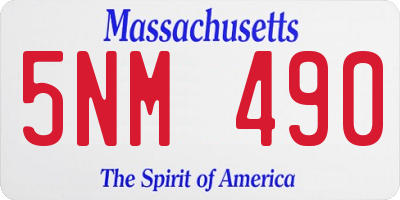 MA license plate 5NM490