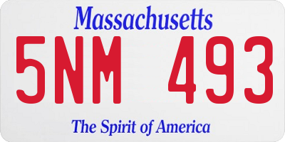 MA license plate 5NM493