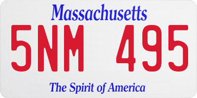 MA license plate 5NM495