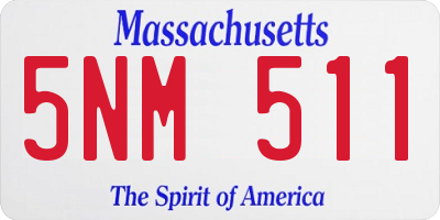MA license plate 5NM511