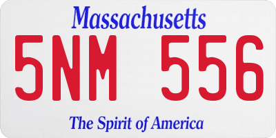 MA license plate 5NM556