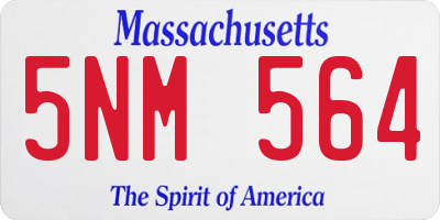 MA license plate 5NM564
