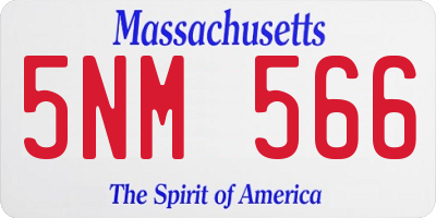 MA license plate 5NM566