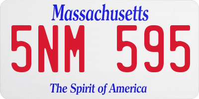 MA license plate 5NM595