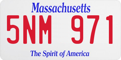 MA license plate 5NM971