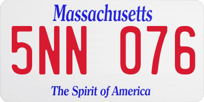 MA license plate 5NN076