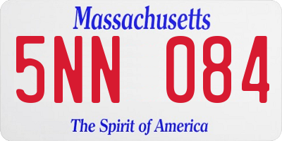 MA license plate 5NN084