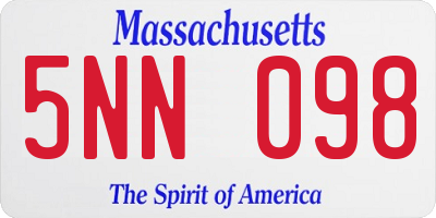 MA license plate 5NN098
