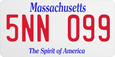 MA license plate 5NN099