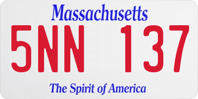 MA license plate 5NN137