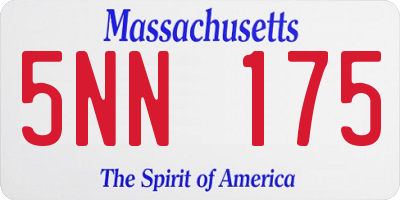 MA license plate 5NN175