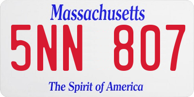 MA license plate 5NN807