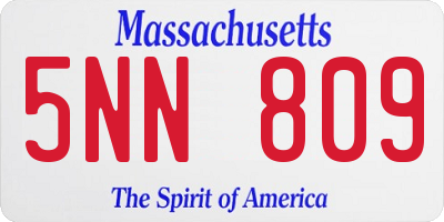 MA license plate 5NN809