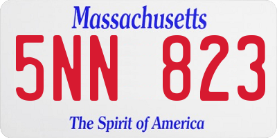 MA license plate 5NN823