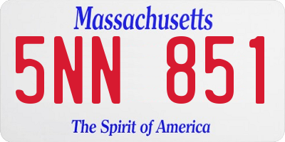 MA license plate 5NN851