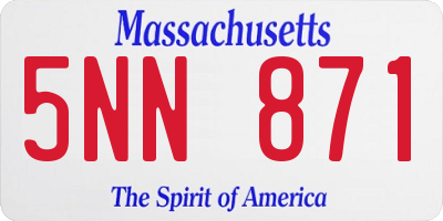 MA license plate 5NN871