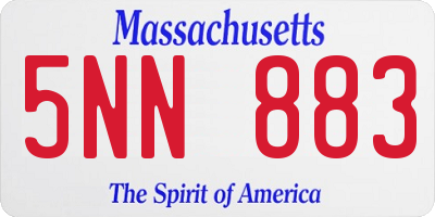 MA license plate 5NN883