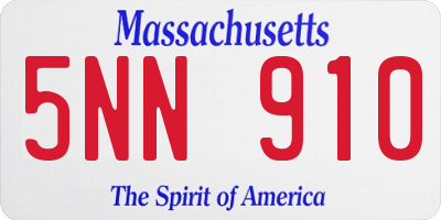 MA license plate 5NN910