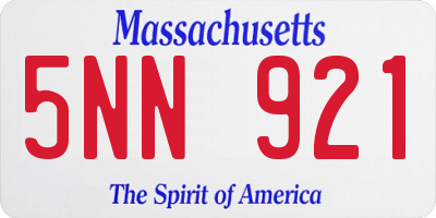 MA license plate 5NN921