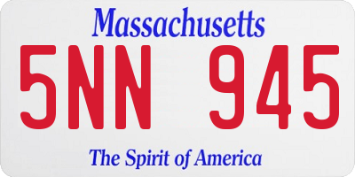 MA license plate 5NN945