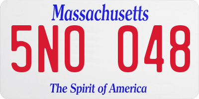 MA license plate 5NO048
