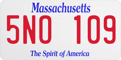 MA license plate 5NO109