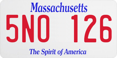 MA license plate 5NO126