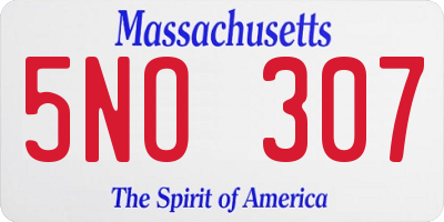 MA license plate 5NO307