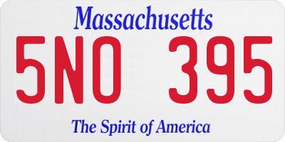 MA license plate 5NO395