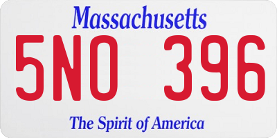 MA license plate 5NO396