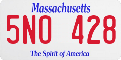 MA license plate 5NO428