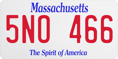MA license plate 5NO466