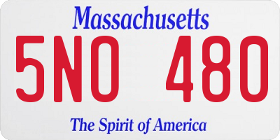 MA license plate 5NO480