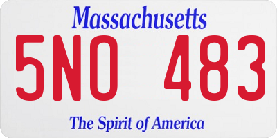 MA license plate 5NO483
