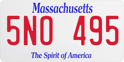 MA license plate 5NO495