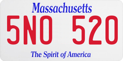 MA license plate 5NO520