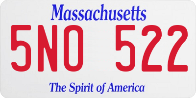 MA license plate 5NO522