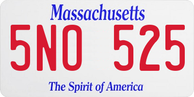 MA license plate 5NO525