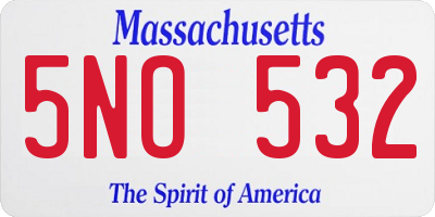 MA license plate 5NO532