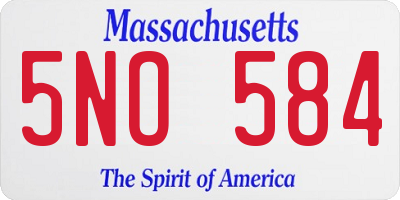 MA license plate 5NO584