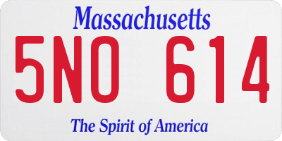 MA license plate 5NO614