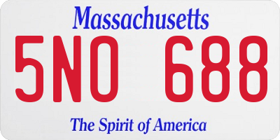 MA license plate 5NO688
