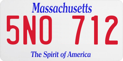 MA license plate 5NO712