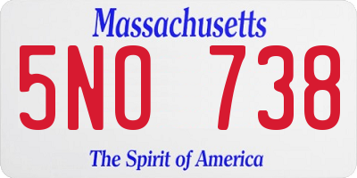MA license plate 5NO738