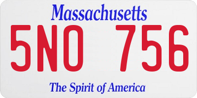 MA license plate 5NO756