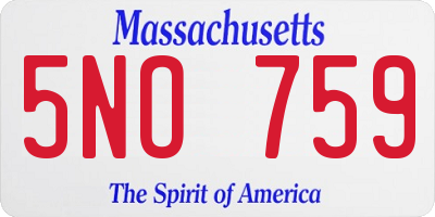 MA license plate 5NO759