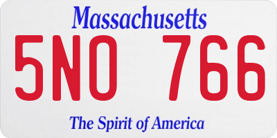 MA license plate 5NO766