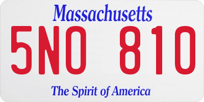 MA license plate 5NO810